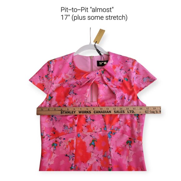 Alexia Admor Pink and Red Sheath Midi Dress - Picture 9 of 16